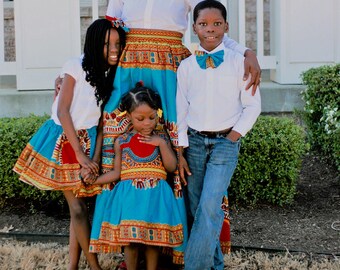 Family Outfit; Mom/Dad/Kids African clothing, African Clothing for the kids, African Skirt; African Maxi; African Ankara Maxi Skirt