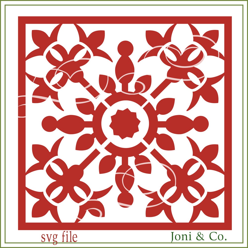 Download Quilt design SVG File Christmas Glass Blocks Hawaiian Quilt