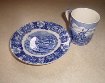 vintage palissy potteries cup saucer set demitasse thames river scenes tea coffee