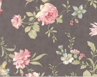 Fabric by the Yard - Poetry Prints in Charcoal- by 3 Sisters for Moda