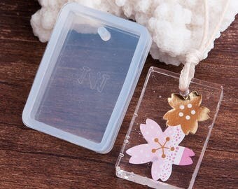 2 RESIN Rectangle PENDANT MOLDS, Silicone Mold to make rectangular 3x2cm (1-1/8" x 3/4") charm pendants, reusable, tol0695