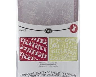 Sizzix CHRISTMAS STOCKINGS SET of Embossing Folders - 656976