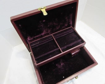 Vintage Musical Jewelry Box - Purple Jewelry Box - Wind up Musical Jewelry Box