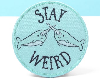 Patches - Narwhal Patch - Iron On Patch- Embroidered Patch - Cute Kawaii Patches - Gifts For Teens - Quirky Gift