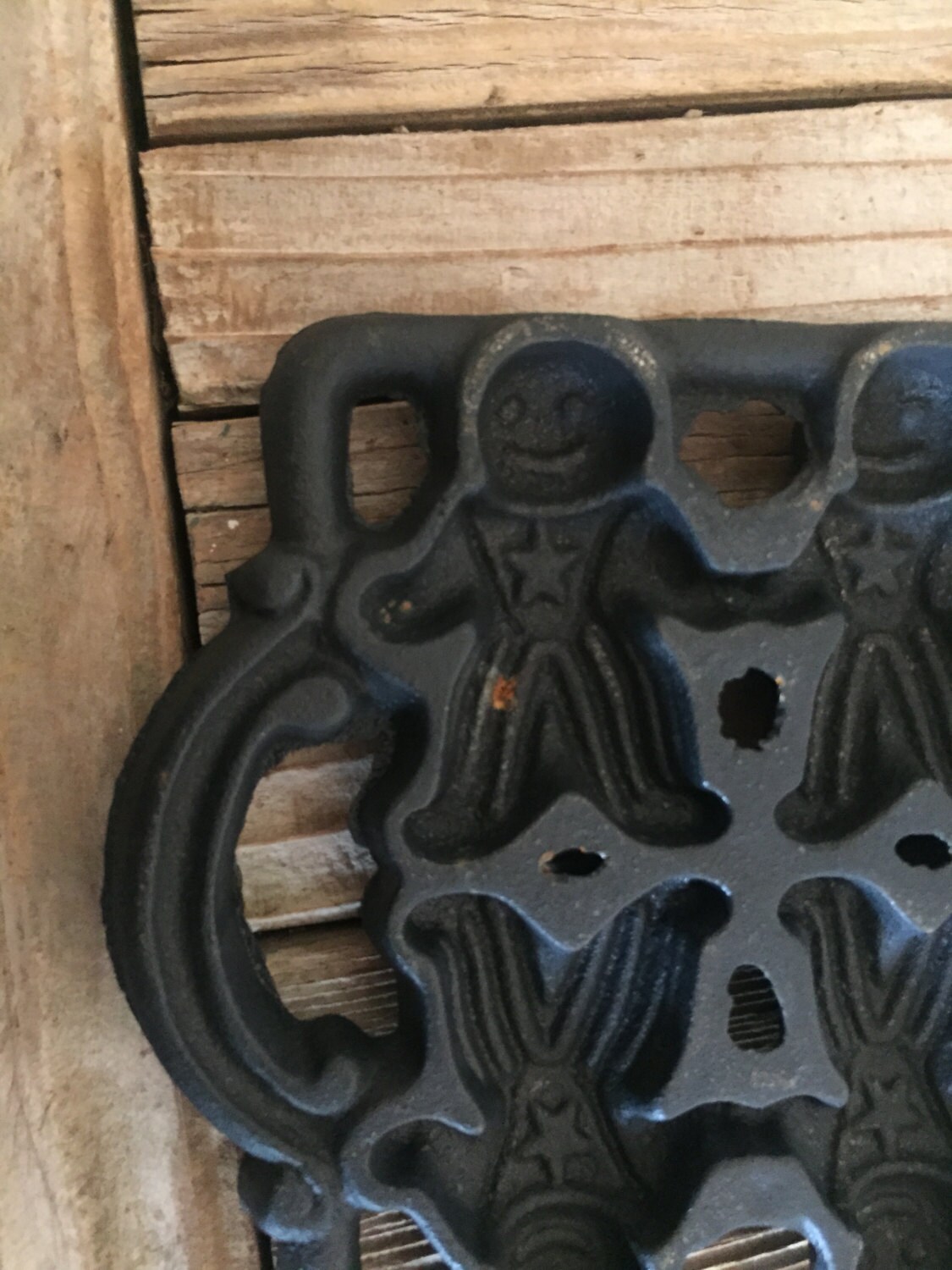 Vintage Cast Iron Gingerbread Mold John Wright from NostalgicNuance on Etsy Studio