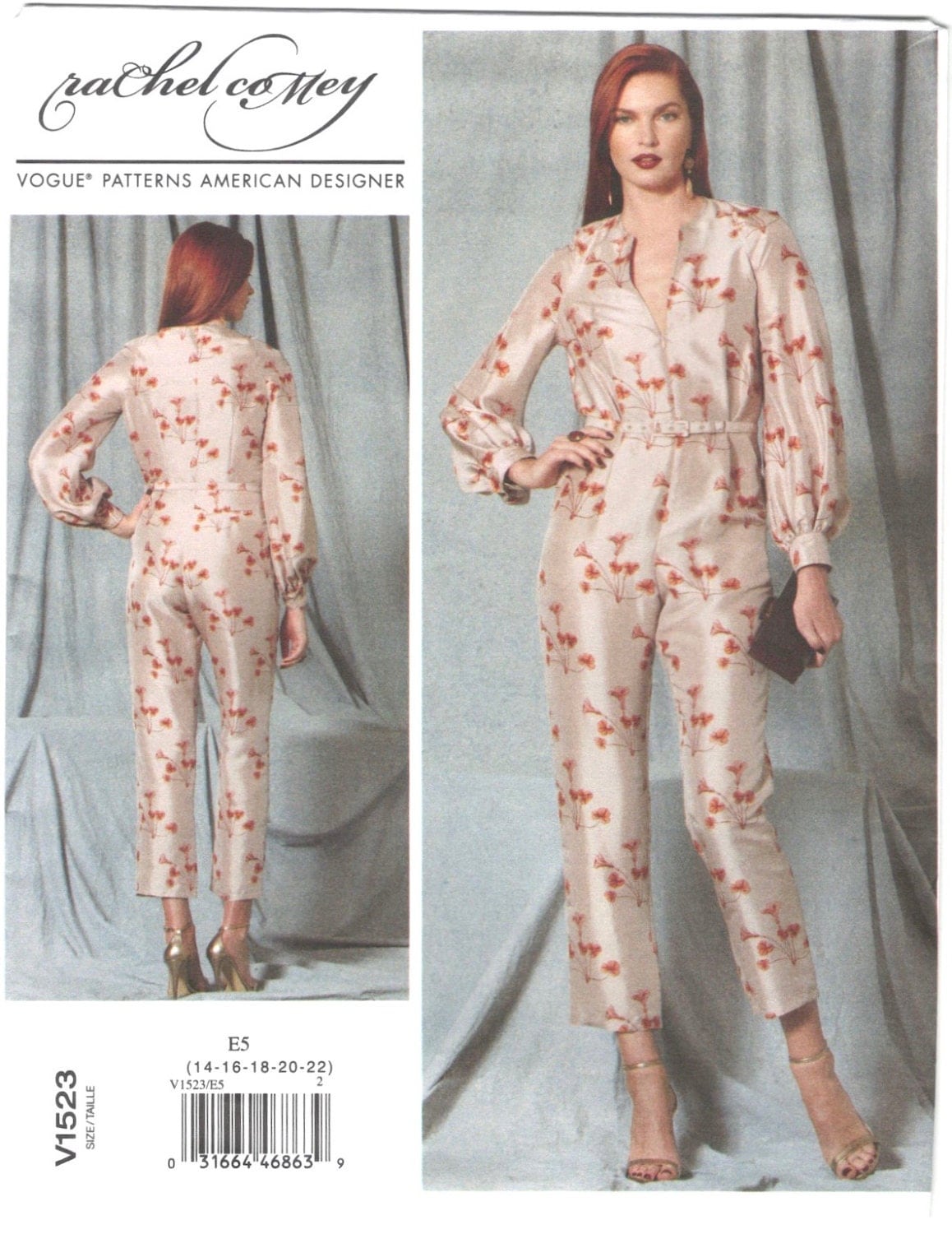 Vogue Pattern 2668 Guy Laroche Pantsuit Jacket and Pants Misses size 14 16  18