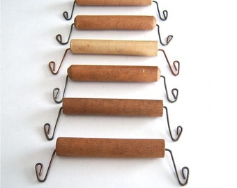 Old Basket Handles Crate carton wood and wire Bail handle tote Lug Carrier assortment of 6
