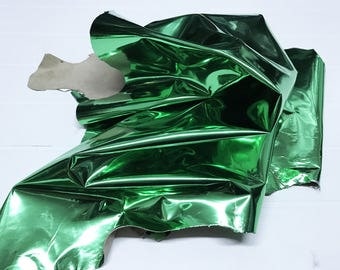 Italian Lambskin leather hide skin pelt skins hides METALLIC GREEN 6sqf