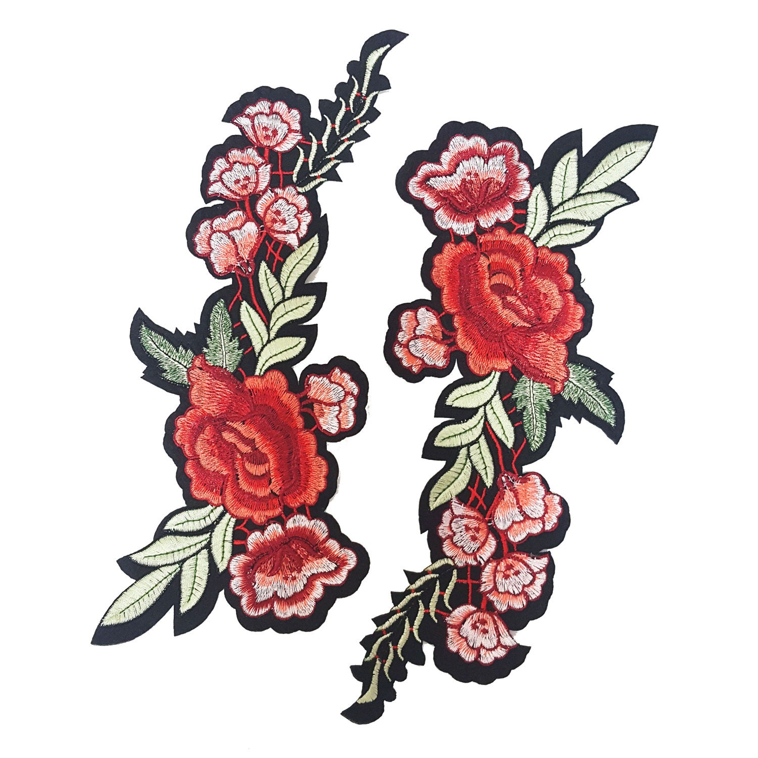 Rose Embroidery Iron On Patch Custom Embroidery