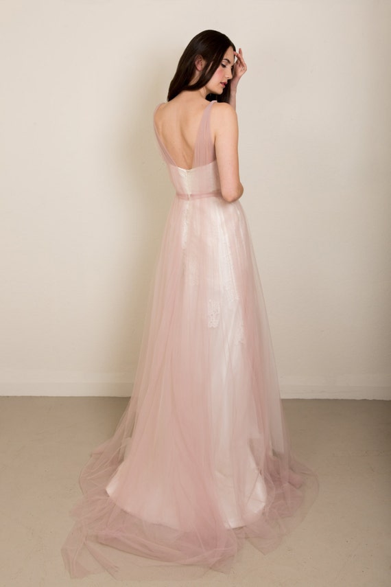 pink and white wedding gowns
