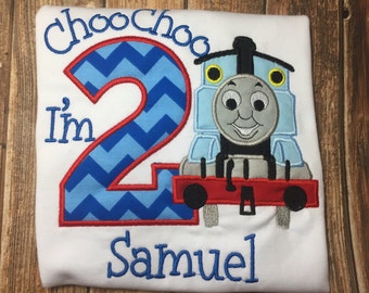 Custom boys thomas the train birthday shirt
