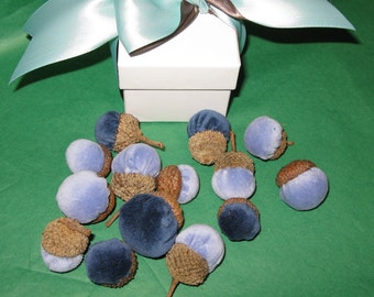 Velvet Acorns Topped With Real Acorn Caps, Velvet Acorn Bowl Filler Fall Decor Acorns