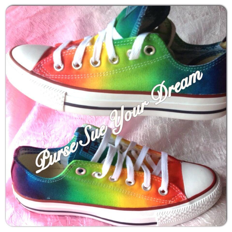 Custom Tie Dye Converse Made To Order Rainbow Design Tie