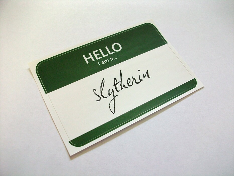 Magical Wizarding School House Name Tag Stickers Set of 4