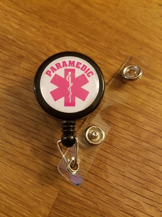 Paramedic Pink Themed ID Badge Reel