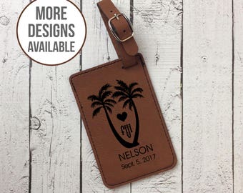 Personalized Luggage Tag, Custom Laser Engraved Luggage Tag, Travel Accessory, Luggage Identification, Wedding Gift, Fiji Honeymoon