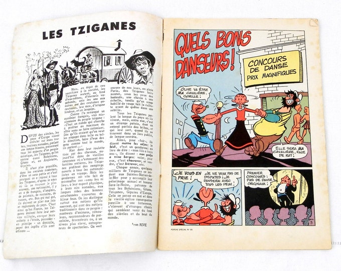 Vintage French 1974 Popeye Comic Magazine, Graphic Novel, Collection, Super Hero, Man Cave, Retro Home, France, Comic Book, Library, Child