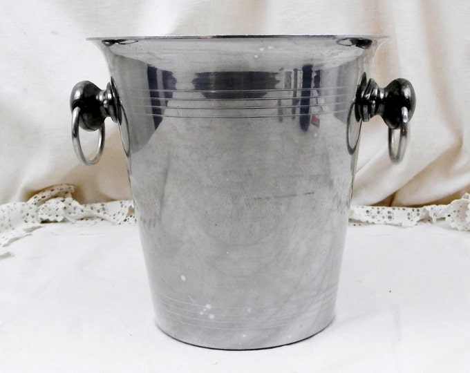 Vintage French Mid Century Metal Champagne Ice Bucket / Cooler Gardet with 2 Handles, Chic Decor, Celebration, Chateau, France, Drinks, Bar
