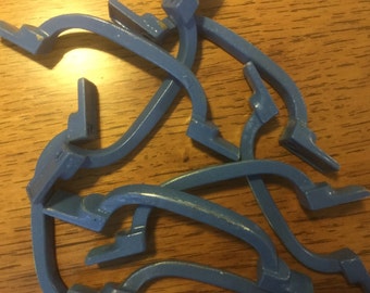 Distressed Wildflower Blue Drawer Pulls 3 Inches at Center 4.75 Inches Total Length
