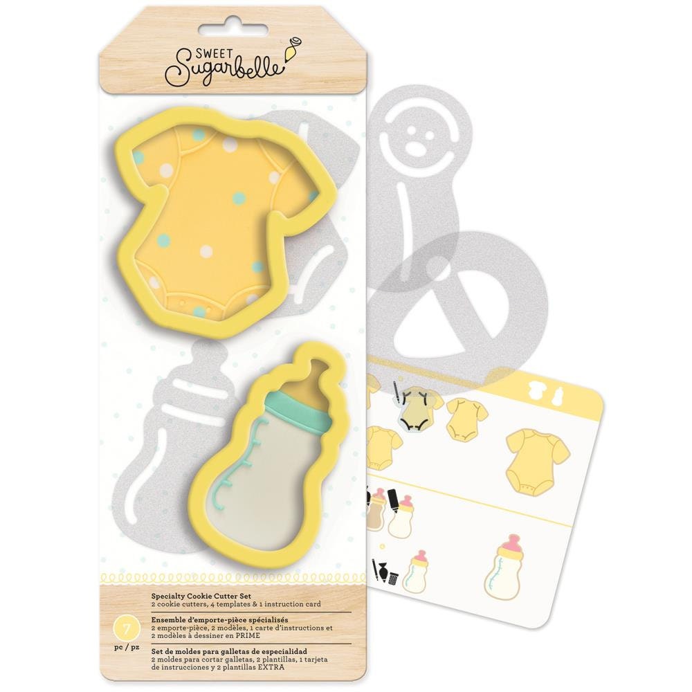 Sweet Sugarbelle 7 Pc Special Delivery Cookie Cutters Set Includes Baby Bottle And Onsie Cookie Cutter Templates