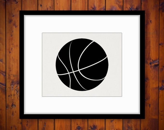 Digital Printable Basketball Image Download Sports Graphic Artwork Vintage Clip Art Jpg Png Eps HQ 300dpi No.4003