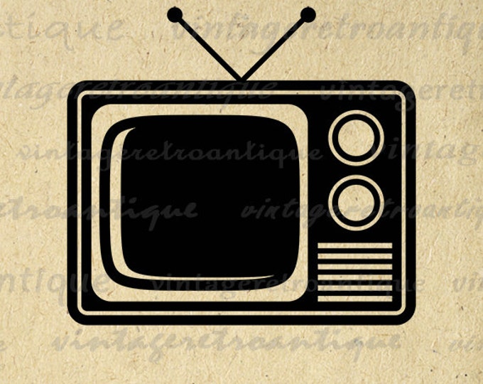 Digital Printable Television Graphic Download TV Image Artwork Vintage Clip Art Jpg Png Eps HQ 300dpi No.3965