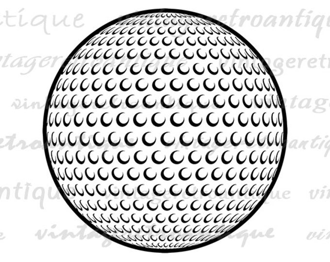 Golf Ball Graphic Printable Image Digital Golfing Download Artwork Vintage Clip Art Jpg Png Eps HQ 300dpi No.4020