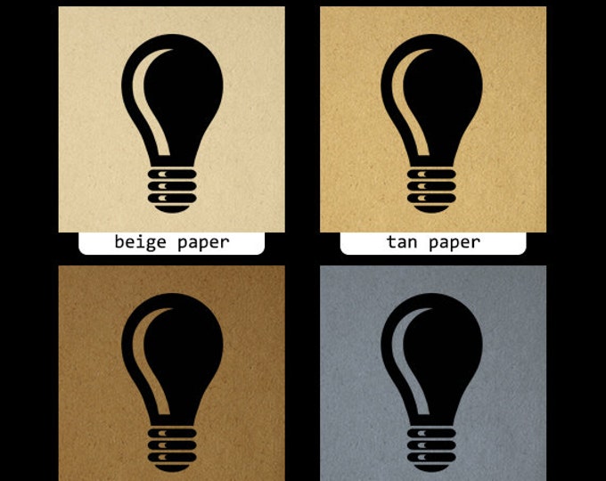 Light Bulb Graphic Digital Printable Idea Light Bulb Image Download Vintage Clip Art for Transfers Making Prints etc HQ 300dpi No.4357