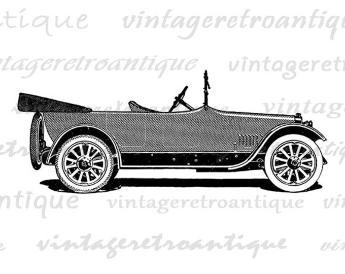 Digital Printable Automobile Graphic Vintage Car Download Image Illustration Antique Clip Art Jpg Png Eps HQ 300dpi No.2147