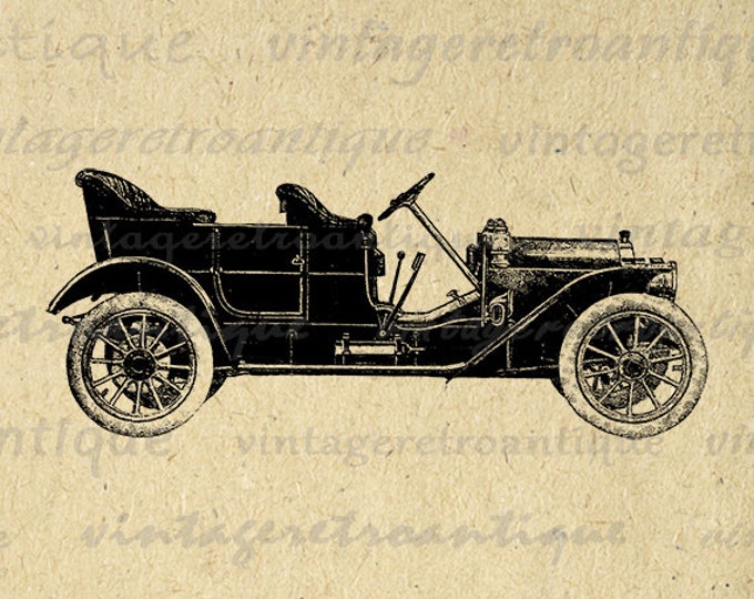 Printable Graphic Antique Car Download Automobile Auto Vehicle Digital Image Vintage Clip Art for Transfers etc HQ 300dpi No.3482