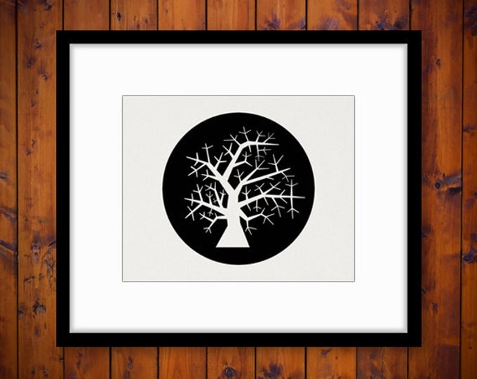 Winter Tree Image Graphic Digital Illustration Download Printable Antique Clip Art Jpg Png Eps HQ 300dpi No.2060