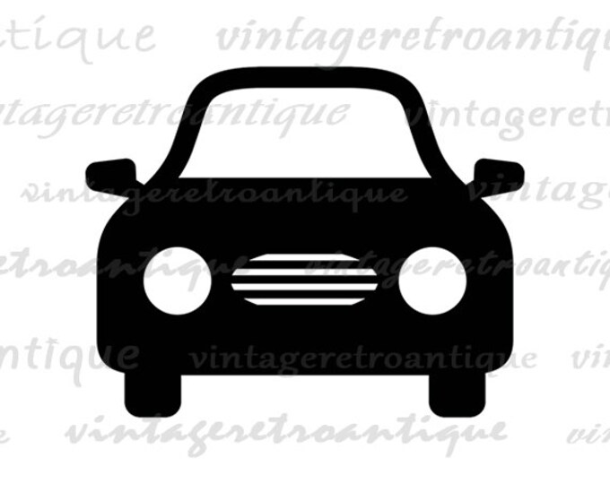 Printable Image Simple Car Icon Digital Download Car Graphic Illustration Antique Clip Art Jpg Png Eps HQ 300dpi No.3962