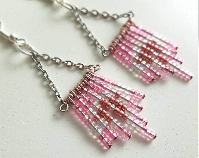 Custom Bead Fringe Chain Earrings