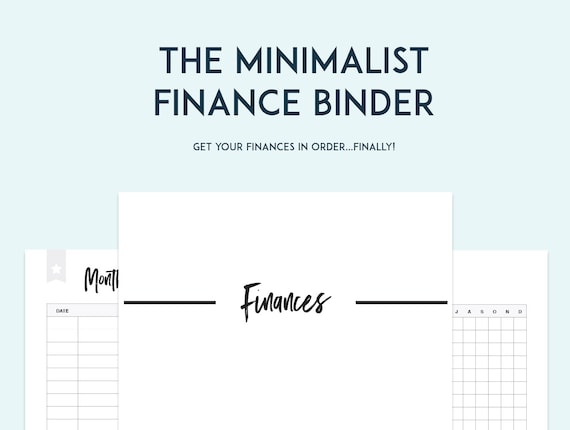 Minimalist Finance Binder PDF Printable Pages INSTANT