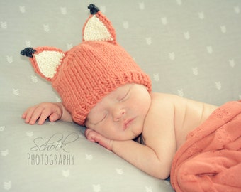 Fox Baby Hat • Fox Newborn Hat • Baby Fox Hat • Newborn Fox Hat • Woodland Baby Hat • Newborn Photo Prop • Baby Shower Gift • Fox Hat