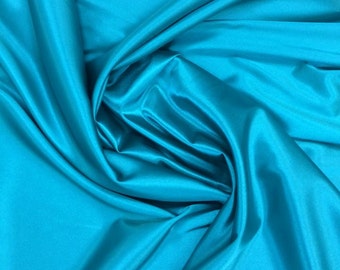 Turquoise polyester spandex satin fabric shiny stretch satin fabric dress shirt lingerie