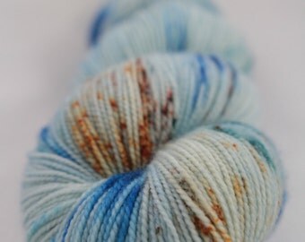 Hand-dyed yarn - sock yarn - superwash - merino - dyed-to-order - speckles - GLACIALE