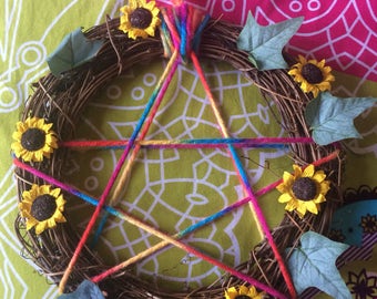 Sunflower Pentacle Wreath