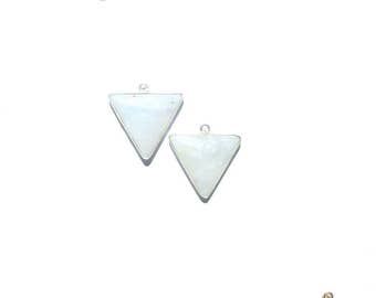 Gem Stone Pendant, moonstone pendant, moonstone earring, moonstone drop, sterling earring, sterling drop, moonstone triangle