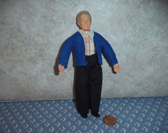 1:12 scale Dollhouse Miniature Older Townsquare Grandfather Doll