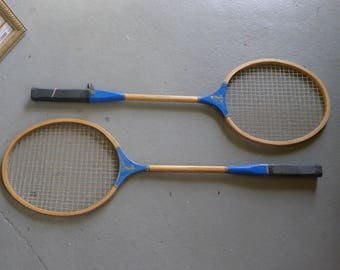 Pair of badminton racquets - two blue "Trophy"
