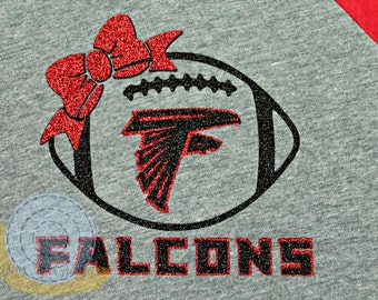 Atlanta Falcons Football with Bow T-Shirt Youth and Children