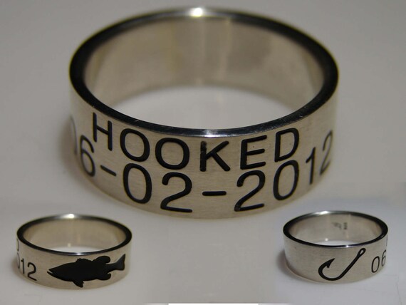 Solid Sterling Silver Duck Band style. Angler Ring or Sportsmen ring. Free priority shipping in the USA. Minimal elsewhere.