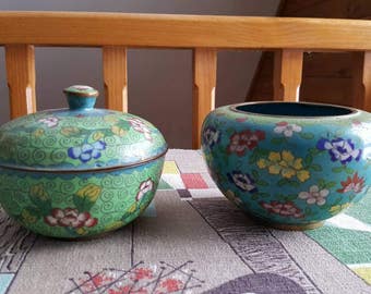 Pair of Vintage Cloisonne Bowls 1920s C804J