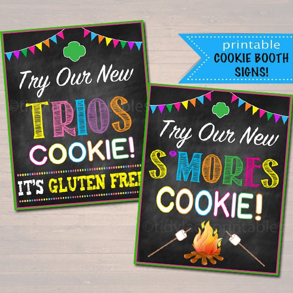 Printable Girl Scouts Cookie Booth Signs S'mores and Printable Girl Scouts Cookie Booth Signs S'mores and
