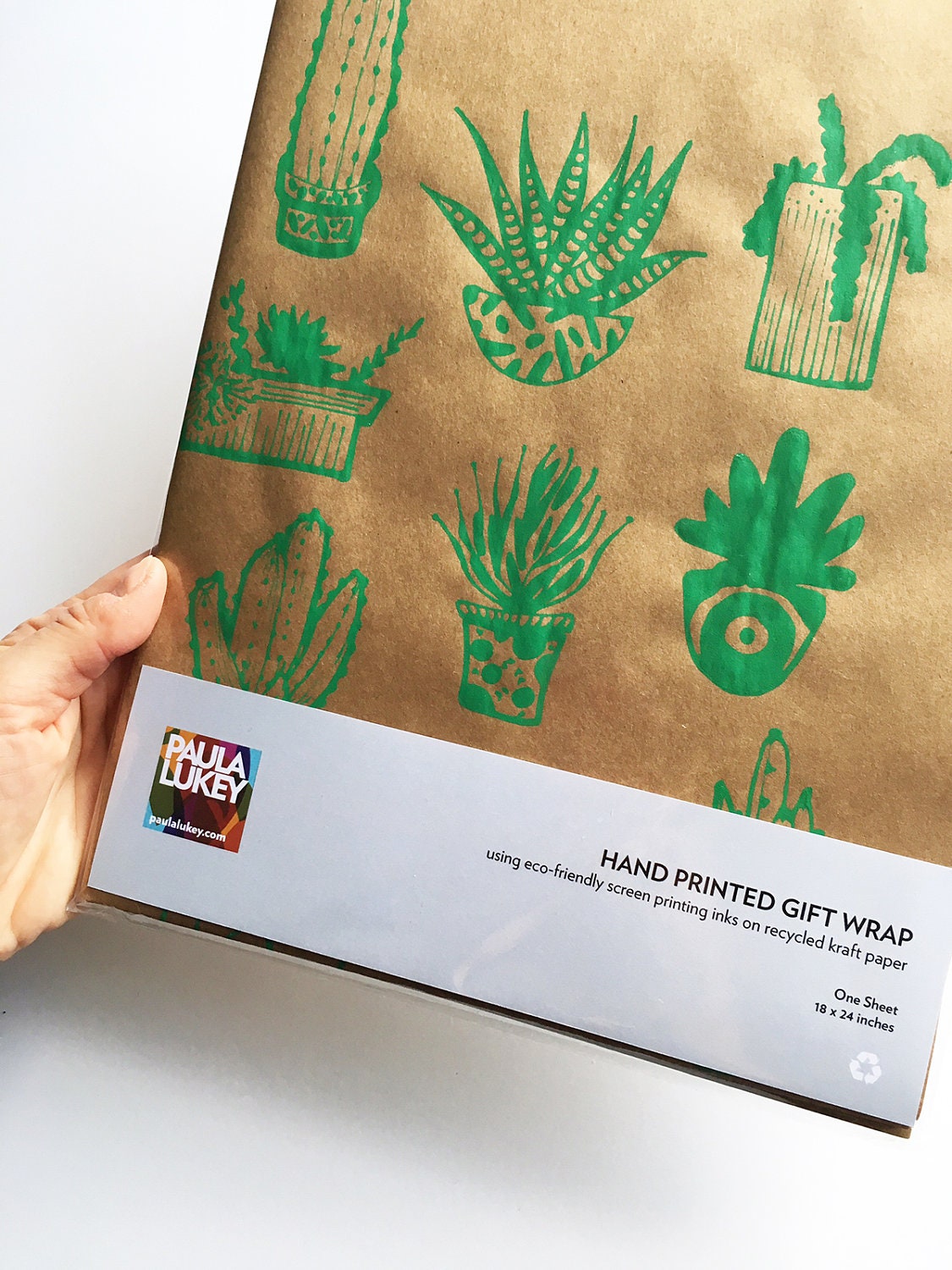 Green Cactus Succulents Wrapping Paper Kraft Paper Sheet from ...