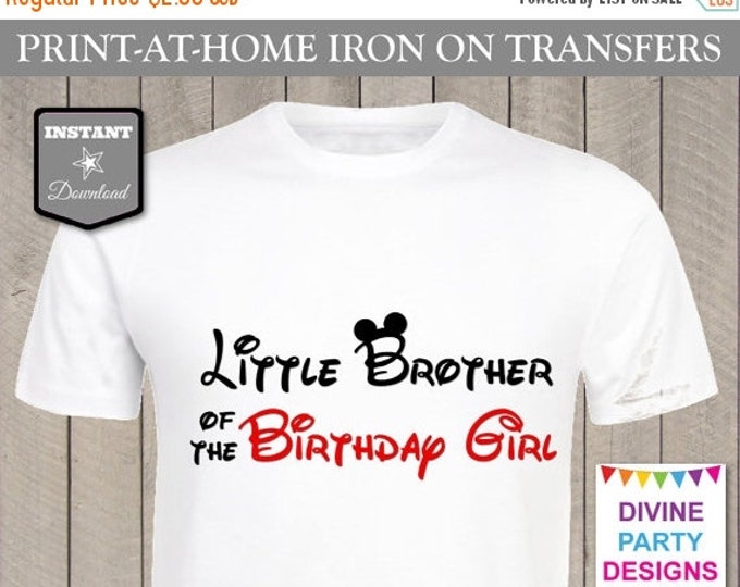 SALE INSTANT DOWNLOAD Print at Home Red Mouse Little Brother of the Birthday Girl Printable Iron On Transfer / T-shirt / Family / Item #2359