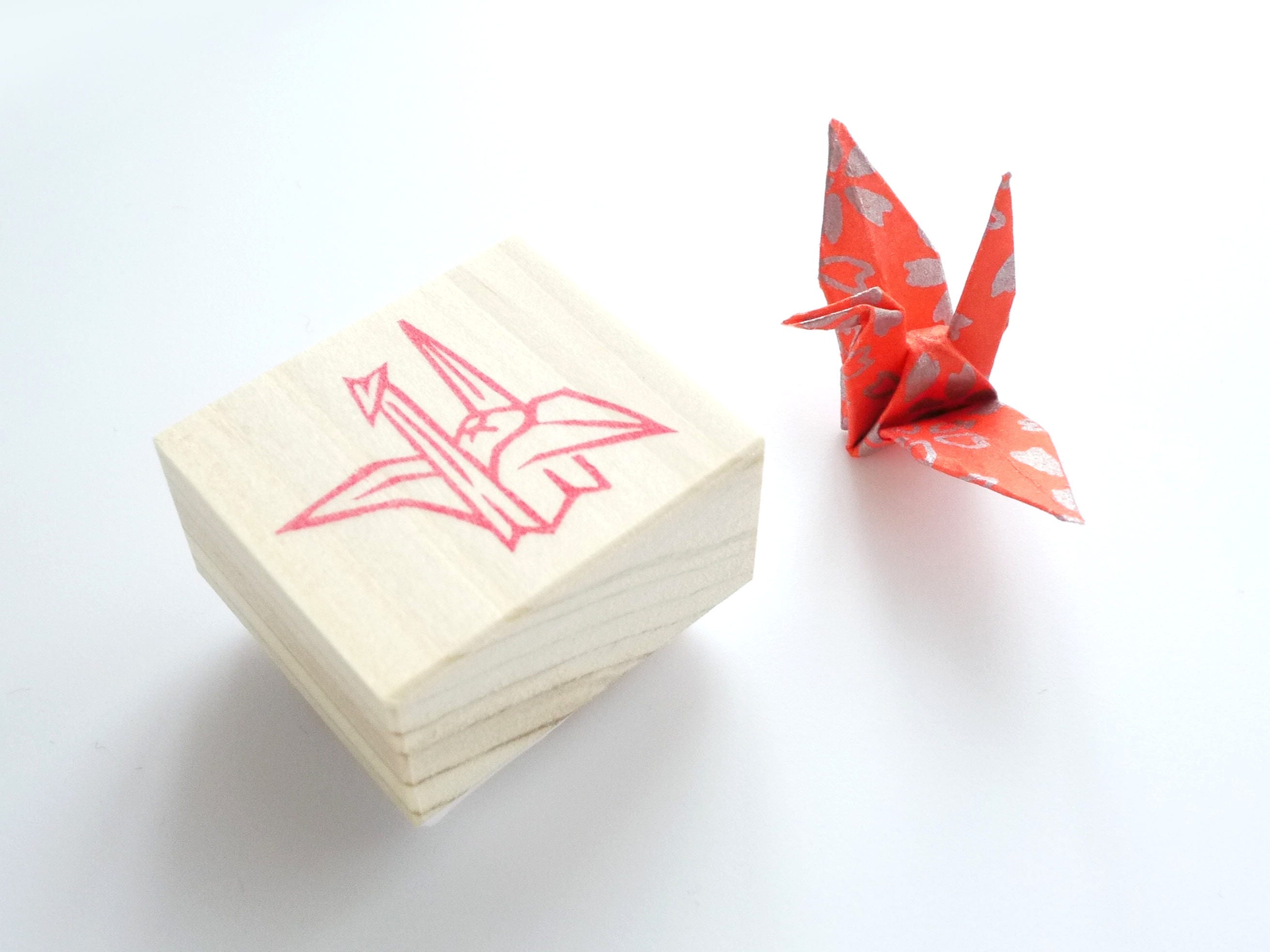 Origami crane rubber stamp Wedding decor Invitation stamp