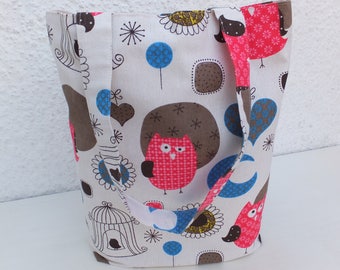Owl Design Tote Bag, Bag, Shopping Bag, Reusable Bag, Market Bag, Gift for Her