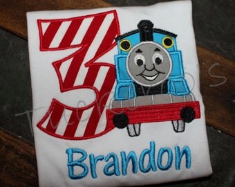 Thomas Train Appliqued Birthday Shirt